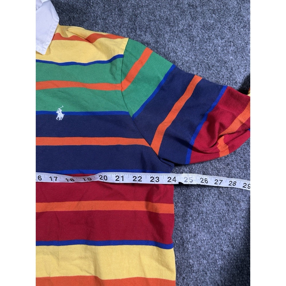 Polo Ralph Lauren The Iconic Rugby Shirt Long Sleeve Men's Sz M Yellowfin Multi - Picture 8 of 9